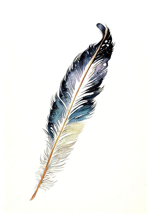 Premium AI Image | Illustration of Feathers in Watercolor Painting Style