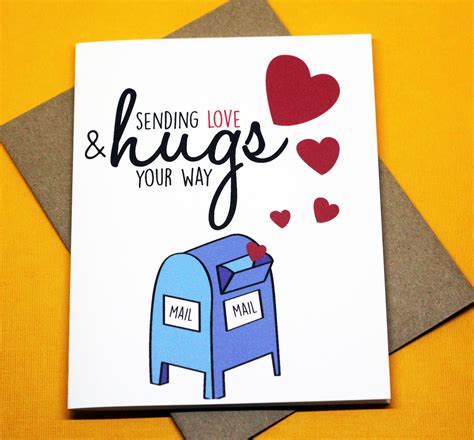 Sending Love and Hugs Your Way Romance Just Because Friendship - Etsy