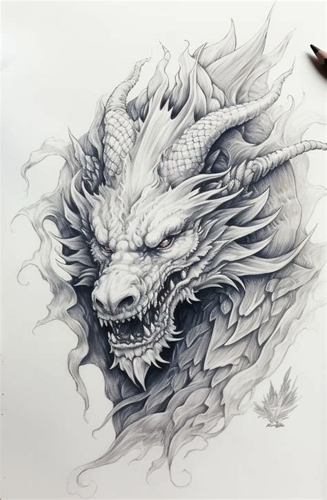 Dragon Head Drawing, Chinese Dragon Drawing, Dragon Head Tattoo, Dragon ...