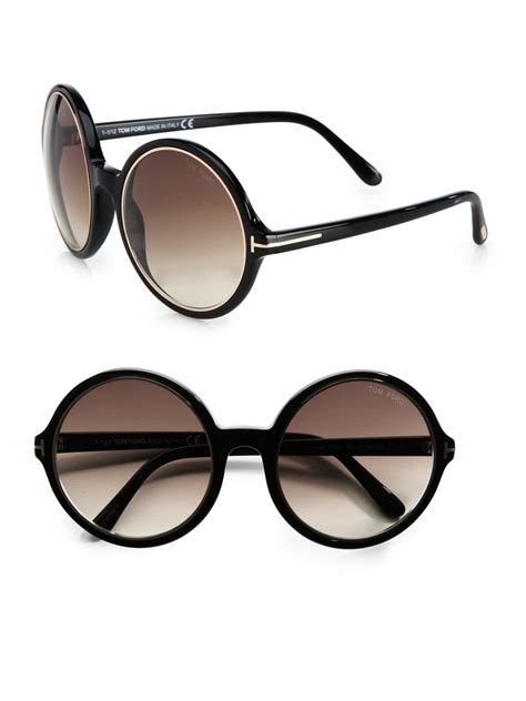 Lyst - Tom Ford Carrie Round Plastic Sunglasses in Black