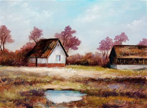 Old Farm Houses – Oil Painting | Fine Arts Gallery - Original fine Art ...