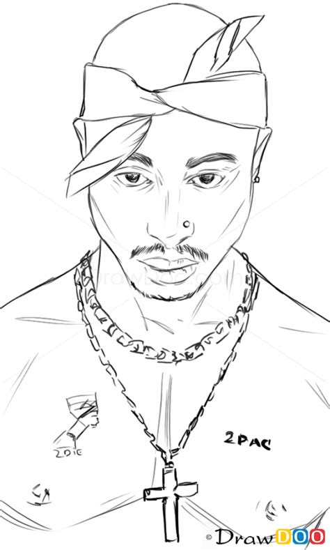 How to Draw Tupac Shakur, Famous Singers | Tupac artwork, Tupac art ...