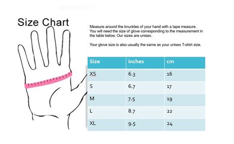 Ora sailing gloves size guide - sailinggloves.co.uk