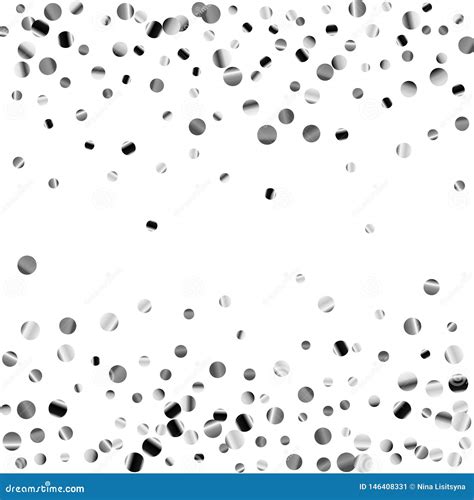 Silver Confetti on a White Background. Stock Vector - Illustration of ...