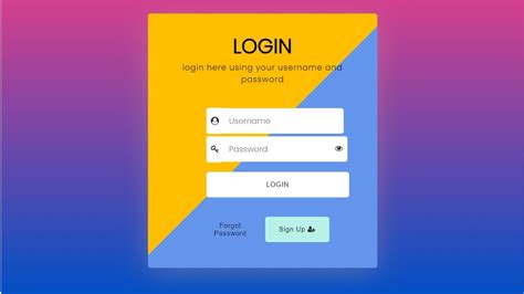 Login Page In HTML And CSS