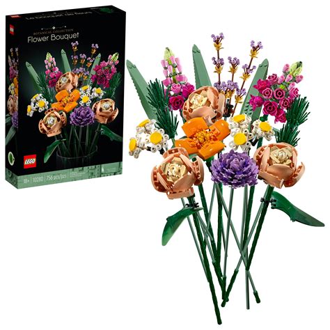 LEGO Flower Bouquet 10280; A Unique Flower Bouquet and Creative Project for Adults (756 Pieces ...