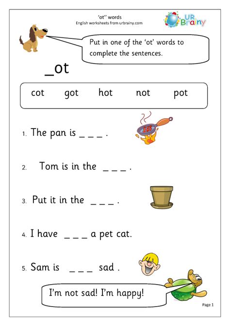 More on 'ot' words. - CVC and Rhyming Words by URBrainy.com