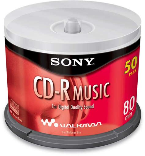 Sony Blank Audio CD-Rs 80-minute CD-Rs, 50-disc spindle-pack at ...