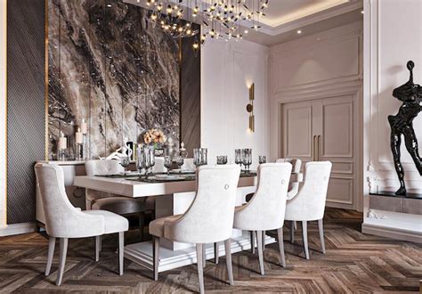 Premium Photo | A dining room with a large wall mural that says ...