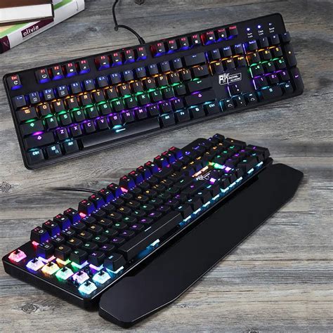 Hot selling RK920 Black Rainbow Backlight Keyboard Standard 104Key Gaming Backlit Keyboard-in ...