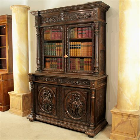 Antique Victorian Carved Oak Country Bookcase - Antiques Atlas