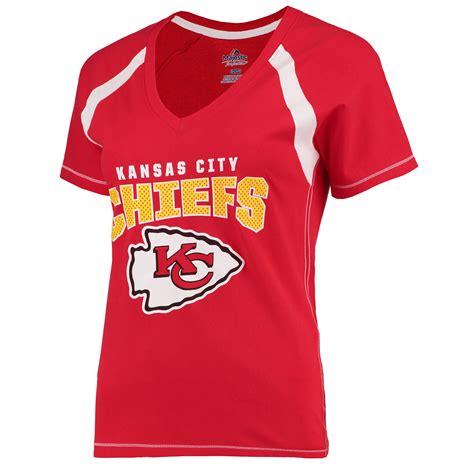 Majestic Kansas City Chiefs Women's Red Plus Size Game Day V-Neck T-Shirt