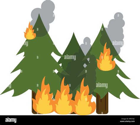 Trees forest in fire Stock Vector Image & Art - Alamy