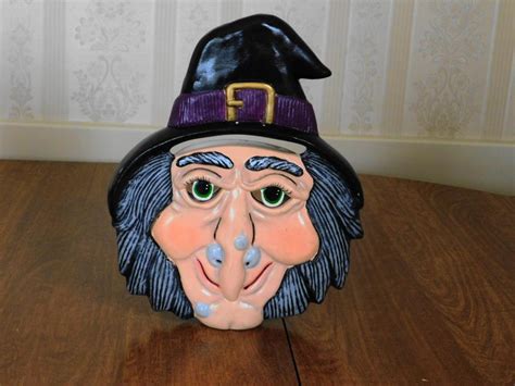 Sold Price: VINTAGE CERAMIC HALLOWEEN WITCH FACE LAMP - November 5 ...
