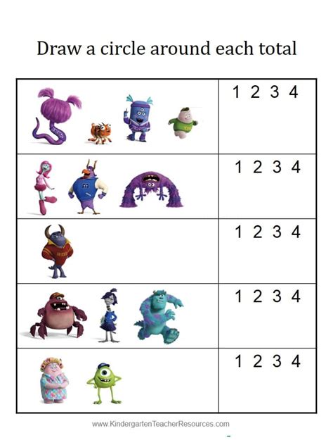 Monsters University Number Worksheets