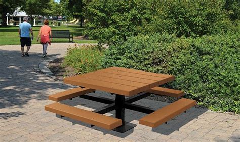 Providence Square Pedestal Picnic Tables KPT-09 - - KirbyBuilt Products