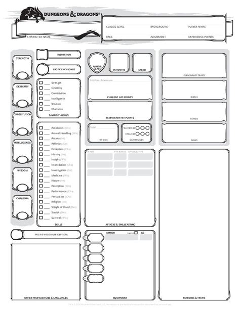 5e modified character sheet with images dungeons and dragons - paladin custom character sheet ...