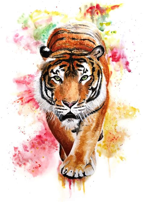 Tiger Watercolour Painting Tiger Print Art Home Decor Kids - Etsy