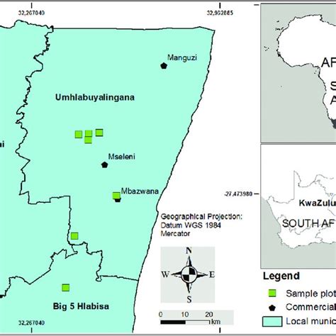 Location map of harvested plots in the UMkhanyakude district ...