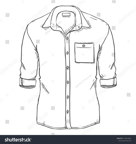 Vector Sketch Casual Men Shirt Roll Stock Vector (Royalty Free) 1278613801 | Shutterstock