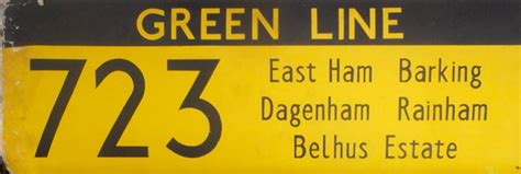 723 Green Line | White on Black Numbered Destinations | London Bus Blinds