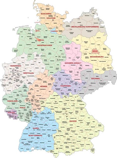 German States Map - Germany Travel Guide