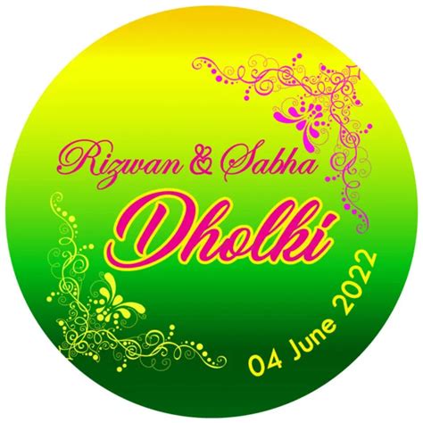 35 GLOSSY PERSONALISED Wedding MEHNDI DHOLKI HENNA Stickers Labels GLOSS £3.10 - PicClick UK