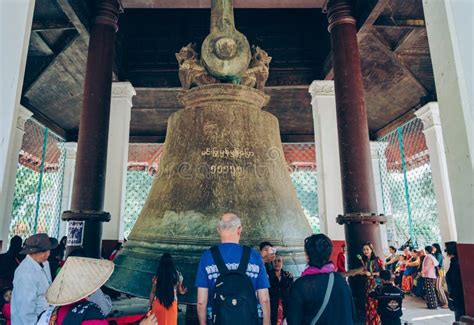 MINGUN-Myanmar, January 20, 2019 : Unidentified Tourists Come To Visit at the Mingun Bell the ...