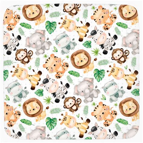 an animal themed blanket with many different animals on it