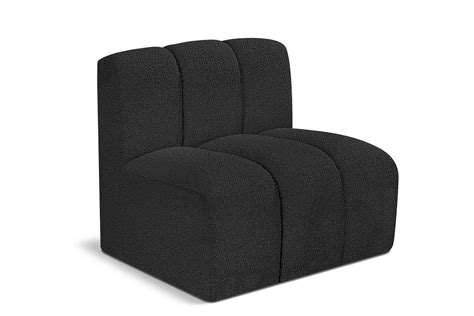 Black Boucle Channel Tufted Modular Corner Chair ARC 102Black-CC ...