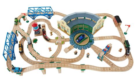 Amazon.com: Fisher-Price Thomas the Train Wooden Railway Tidmouth Sheds Deluxe Set: Toys & Games