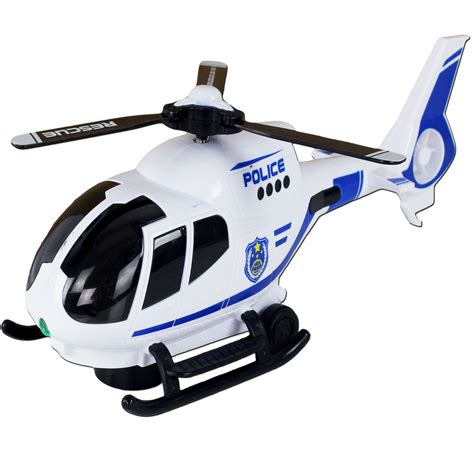 Children's Play Battery Operated Bump & Go Police Helicopter Toy, Led ...