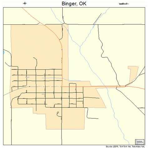 Binger Oklahoma Street Map 4006200