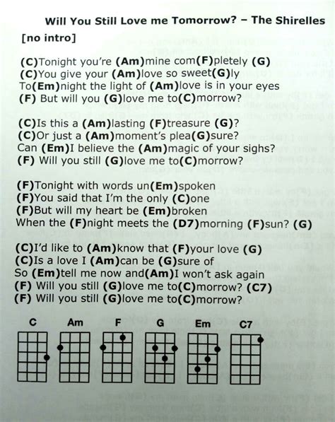 Will You Still Love me Tomorrow? | Ukulele Chords and Lyrics