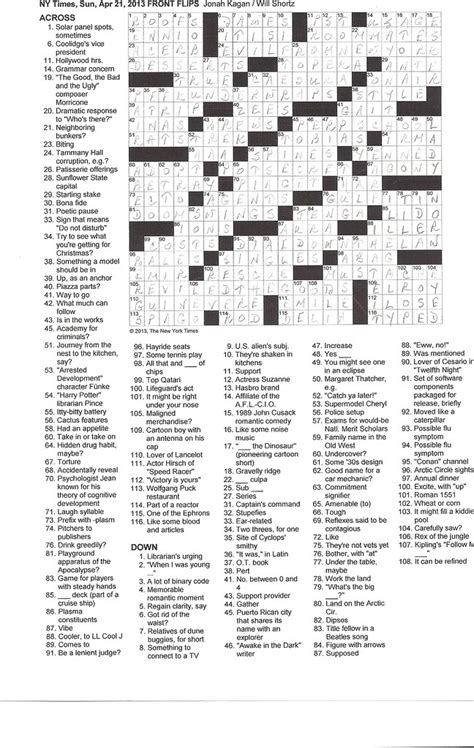 NYT Sunday Puzzle - April 21, 2013 | Click here to read abou… | Flickr