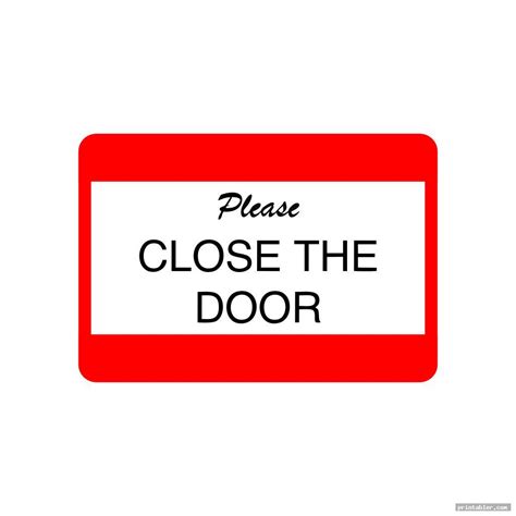 Please Close the Door Sign Printable - Gridgit.com