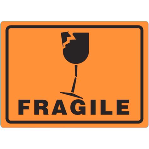 1 Roll x FRAGILE Glass Warning Label in Orange Shipping Adhesive ...