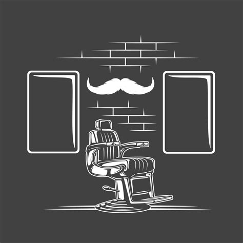 Barber chair isolated on black background 6935961 Vector Art at Vecteezy