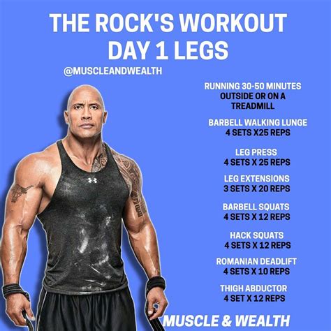 Dwayne "THE ROCK" Johnson's Insane Leg Workout! Follow us for more content! Leg Day Workouts ...