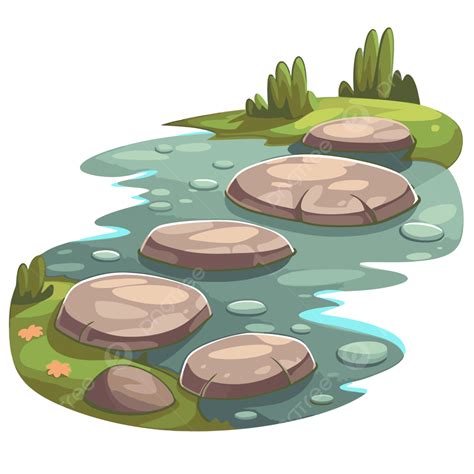 Stepping Stone Clipart Cartoon Illustration Of A Stone Path, 58% OFF