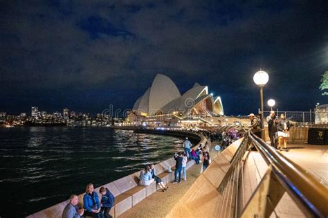 Sydney Opera House at Night Editorial Stock Image - Image of harbour ...