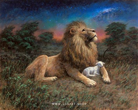 Lion And Lamb Painting at PaintingValley.com | Explore collection of Lion And Lamb Painting