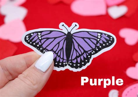 BUTTERFLY HEARTS STICKER Cute Butterfly Stickers | Etsy