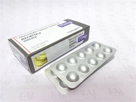 ATORVASTATIN CALCIUM TABLETS IP ATORTAJ 20 - Taj Generics Pharmaceuticals | Taj Pharma