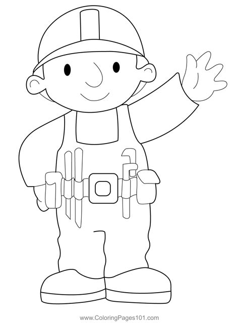 Happy Bob The Builder Coloring Page Printable Coloring Pages, Coloring ...