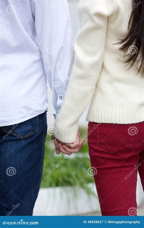 Boyfriend And Girlfriend Holding Hands Outdoors Stock Photo - Image ...