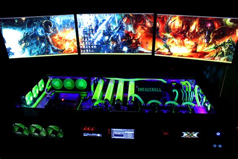My computer rig tower pc gaming setup liquid cooled wow world of warcraft wall paper www ...