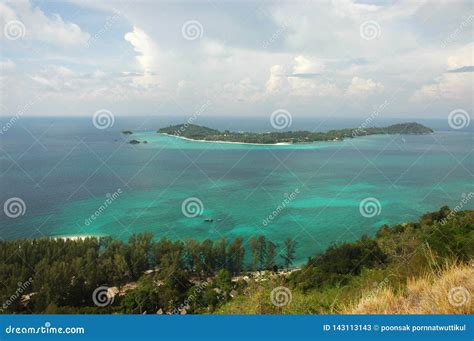 Top View Of Chado Cliff View Point On Adang Island, From Here You Can See Koh Lipe Stock Photo ...