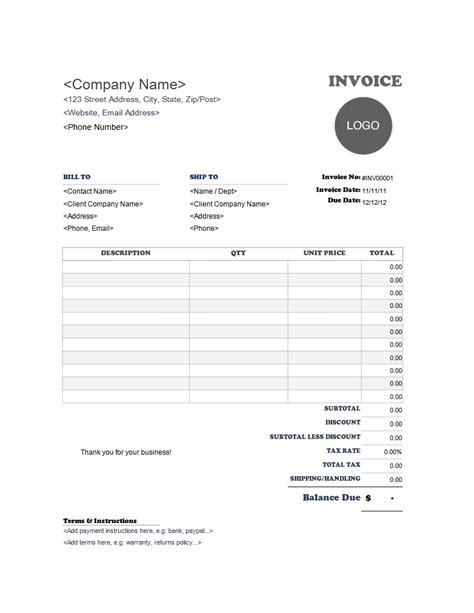 Invoice Samples In Word