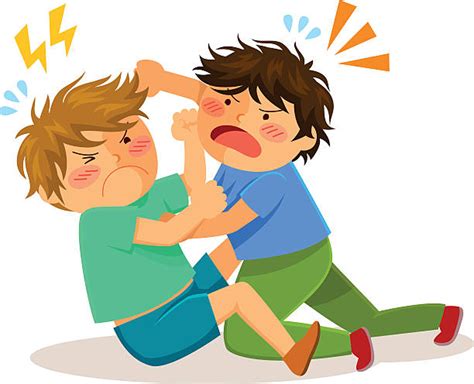 Kids Fighting Clip Art, Vector Images & Illustrations - iStock